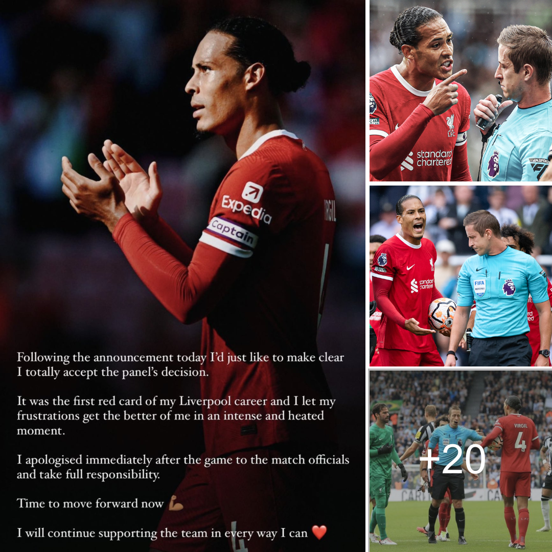 Virgil Van Dijk Apologised To The Match Officials Following His Red Card During Liverpools Win 7150