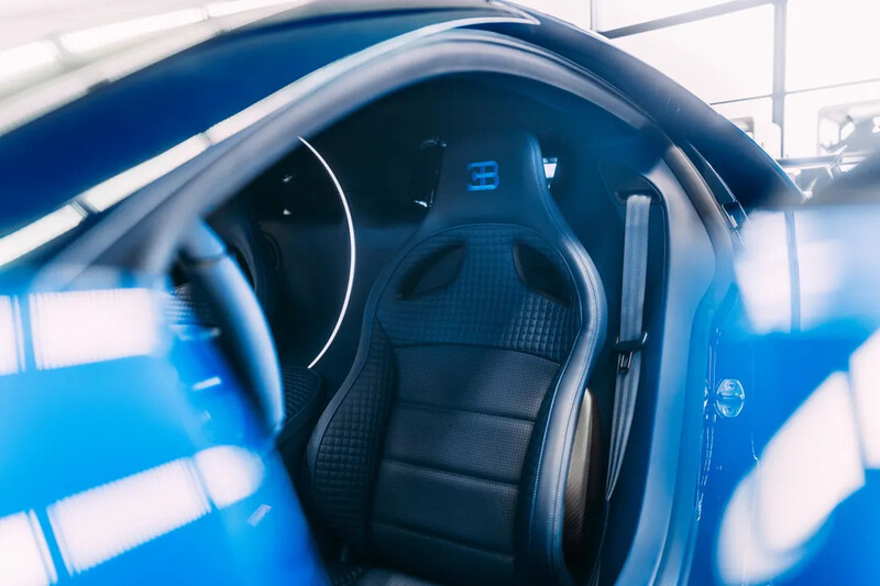 Close-up of the luxurious interior inside CR7 Bugatti Supercar is the most expensive in the world